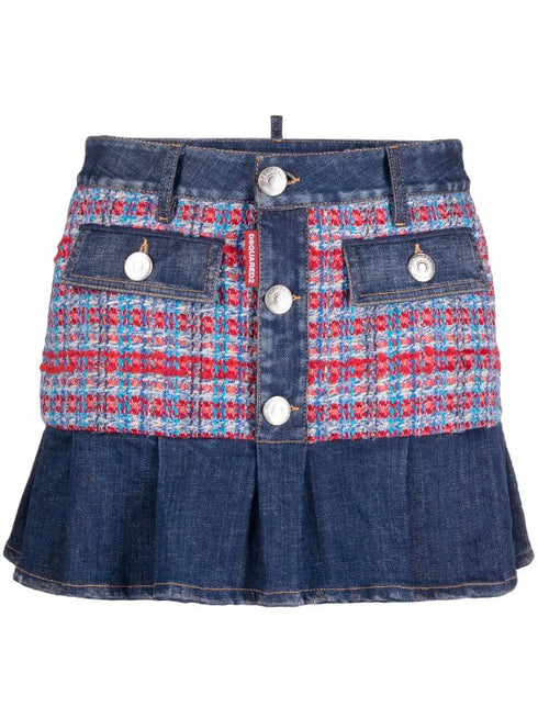 low-rise denim miniskirt